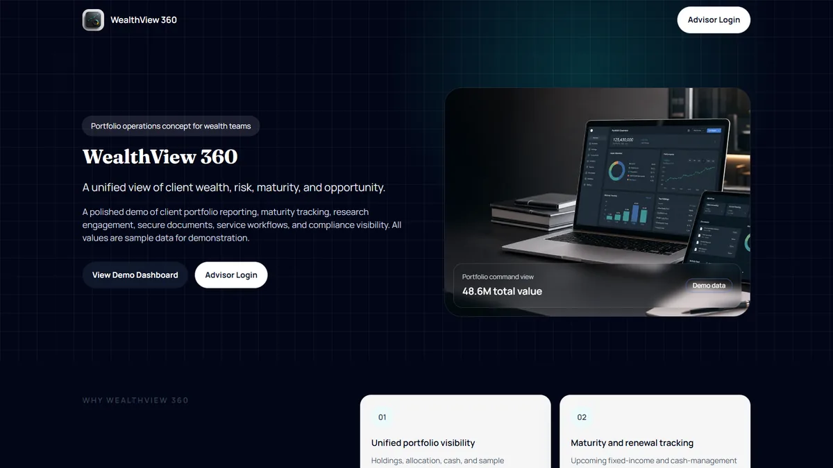 WealthView interface preview
