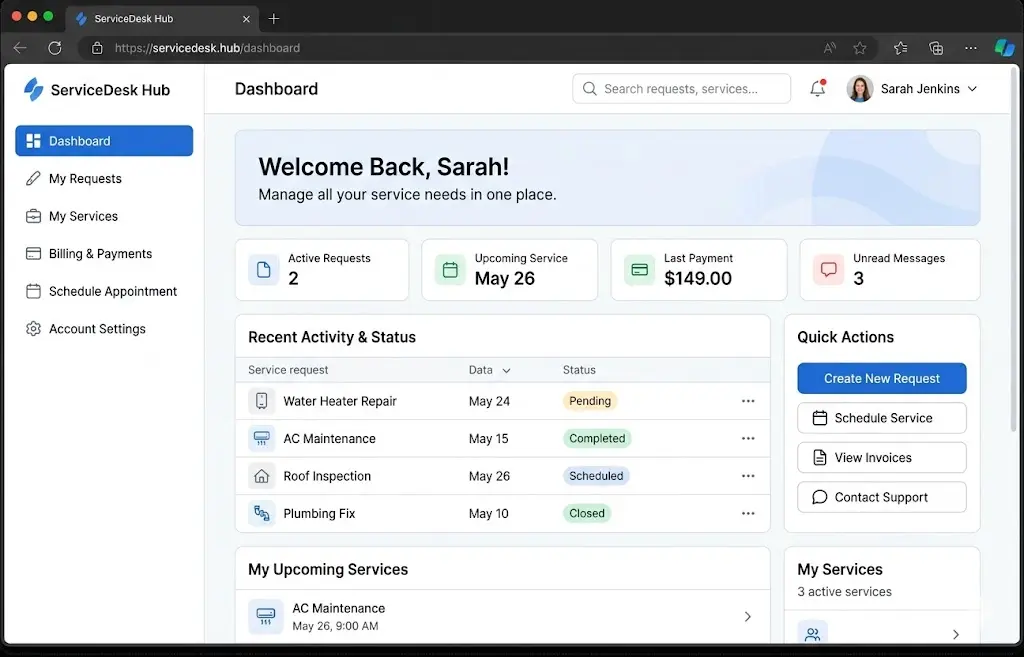 Customer Portal for Service Business concept visual one