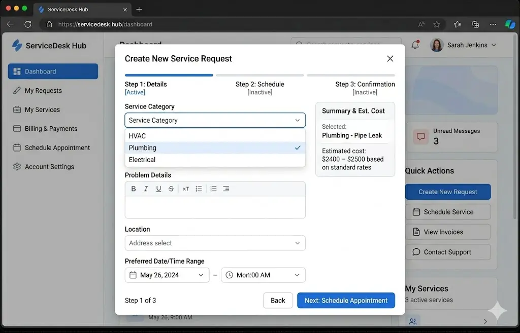 Customer Portal for Service Business concept visual two