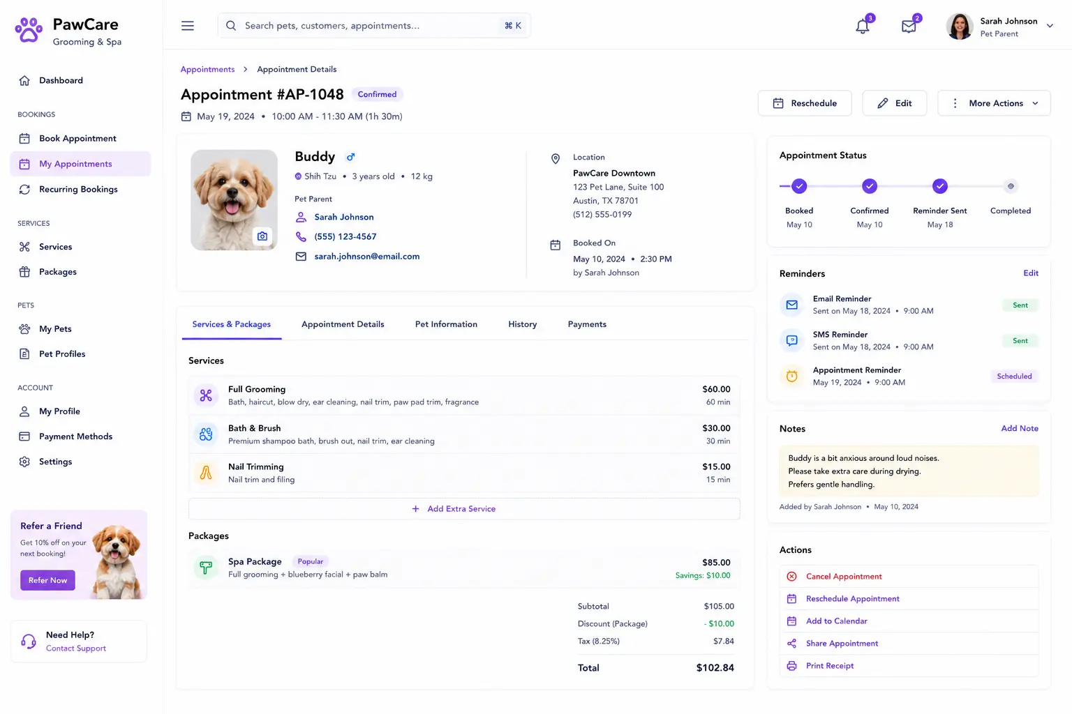Pet Grooming Booking System concept visual two