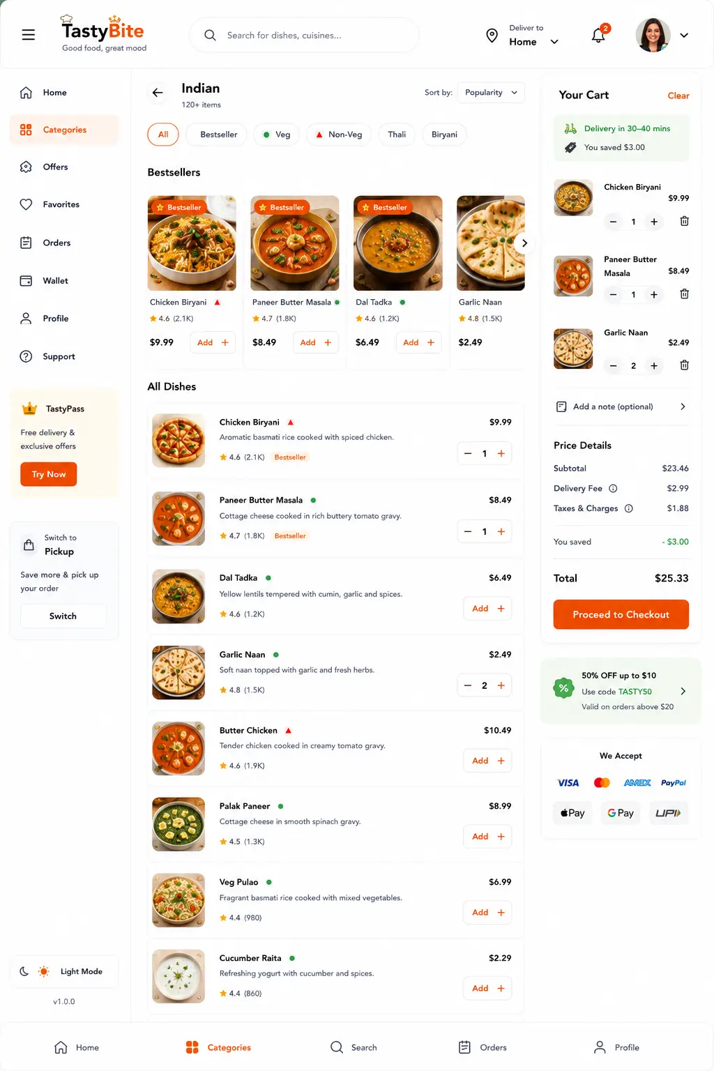 Restaurant Ordering PWA concept visual two